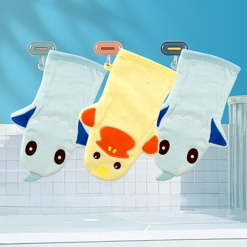 ハンドタオルぶら下げ肥厚人形吸収性速乾性非脱落小さな正方形タオル子供用タオル漫画ソフト